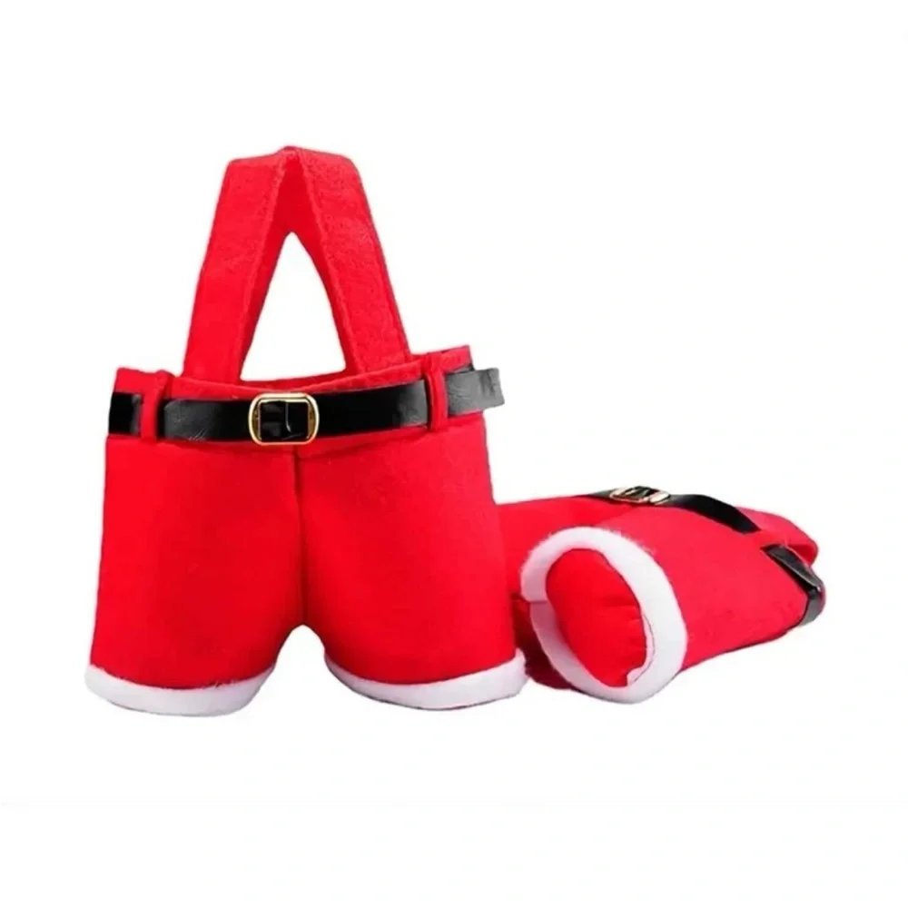 5pc Non-woven Fabric Gift Bags With Red Christmas Pants Design - Picture 6 of 7